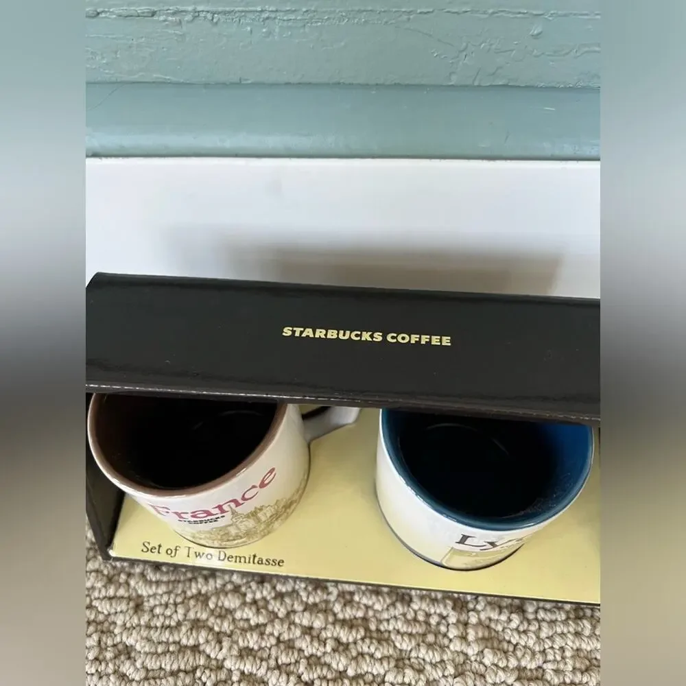 Starbucks NIB Lyon France you are here city mugs demitasse espresso 3 oz coffee